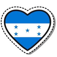 bandiera Honduras cuore etichetta su bianca sfondo. Vintage ▾ vettore amore distintivo. modello design elemento. nazionale giorno. viaggio cartello.