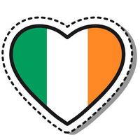 bandiera Irlanda cuore etichetta su bianca sfondo. Vintage ▾ vettore amore distintivo. modello design elemento. nazionale giorno. viaggio cartello.