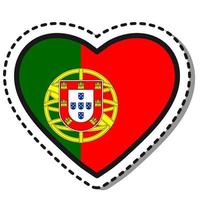 bandiera Portogallo cuore etichetta su bianca sfondo. Vintage ▾ vettore amore distintivo. modello design elemento. nazionale giorno. viaggio cartello.