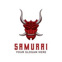 ronin Hanya maschera viso samurai guerriero logo casco Vintage ▾ vettore illustrazione