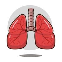 illustrazione di cartone animato polmoni organo bene per formazione scolastica, striscione, salutare icona. vettore