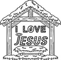 cristiano io amore Gesù isolato colorazione pagina vettore