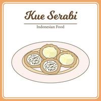 delizioso tradizionale indonesiano cibo chiamato kue serabi vettore