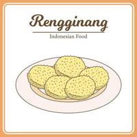 delizioso tradizionale indonesiano cibo chiamato renging vettore