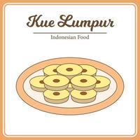 delizioso tradizionale indonesiano cibo chiamato kue Lumpur vettore