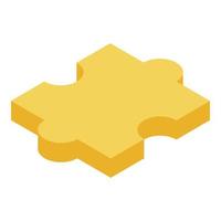 giallo puzzle icona, isometrico stile vettore