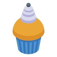 Cupcake focaccina icona, isometrico stile vettore