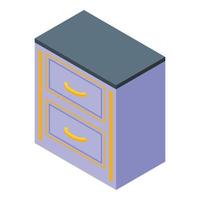 cassetto cucina mobilia icona, isometrico stile vettore