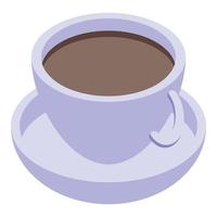 caldo caffè tazza icona, isometrico stile vettore