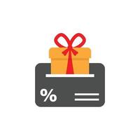 regalo carta icona nel piatto stile. sconto buono vettore illustrazione su isolato sfondo. indennità certificato cartello attività commerciale concetto.