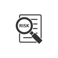 rischio gestione icona nel piatto stile. documento vettore illustrazione su bianca isolato sfondo. valutazione dati cartello attività commerciale concetto.