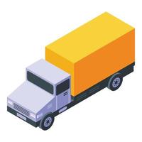 internazionale camion casa consegna icona, isometrico stile vettore