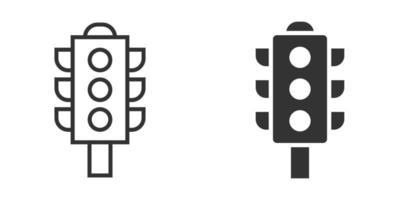 semaforo icona nel piatto stile. traffico leggero vettore illustrazione su bianca isolato sfondo. incrocio stradale attività commerciale concetto.