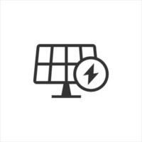 solare pannello icona nel piatto stile. ecologia energia vettore illustrazione su bianca isolato sfondo. elettricista cartello attività commerciale concetto.
