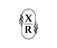 xr iniziali lettera nozze monogramma loghi collezione, mano disegnato moderno minimalista e floreale modelli per invito carte, Salva il Data, elegante identità per ristorante, boutique, bar nel vettore