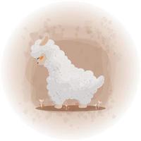 carino alpaca nel acquerello vettore stile illustrazione 02