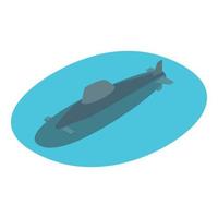 sottomarino icona, isometrico stile vettore