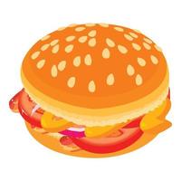 hamburger icona, isometrico stile vettore