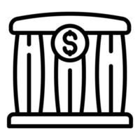 lavanderia i soldi scatola icona, schema stile vettore
