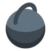 kettlebell icona, isometrico stile vettore