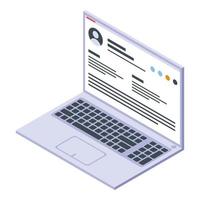 il computer portatile reclutatore icona, isometrico stile vettore