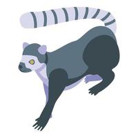 primate lemure icona, isometrico stile vettore