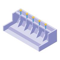 hydro energia stazione icona, isometrico stile vettore
