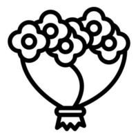 petalo fiore mazzo icona, schema stile vettore