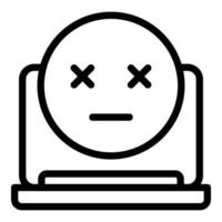 malato il computer portatile icona, schema stile vettore