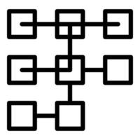 blockchain struttura icona, schema stile vettore