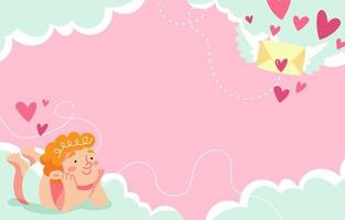 Cupido riceve un messaggio romantico vettore