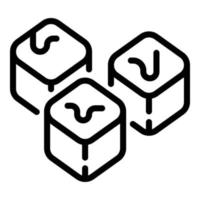 caramello cubi icona, schema stile vettore