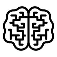 cervello icona, schema stile vettore