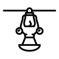 Aiuto salvare elicottero icona, schema stile vettore