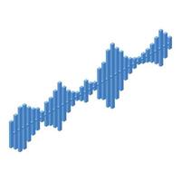 insonorizzazione onda icona, isometrico stile vettore