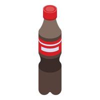Coca Cola plastica bottiglia icona, isometrico stile vettore