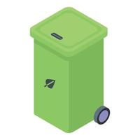 plastica riciclare scatola icona, isometrico stile vettore