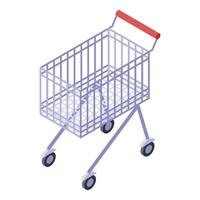 shopping carrello icona, isometrico stile vettore