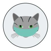 avatar gatto con mascherina medica vettore