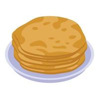 Pancakes piatto icona, isometrico stile vettore