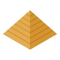 egiziano piramide icona, isometrico stile vettore