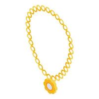 oro fiore collana icona, isometrico stile vettore