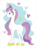 bellissimo carino rosa unicorno. cartone animato vettore illustrazione