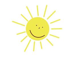 carino sorridente sole. piatto vettore illustrazione.