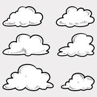 scarabocchio schizzo stile di mano disegnato nuvole cartone animato vettore illustrazione per concetto design.
