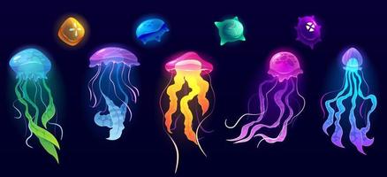 Medusa subacqueo animali, colorato gelatina pesce vettore