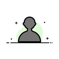 avatar utente di base attività commerciale piatto linea pieno icona vettore bandiera modello