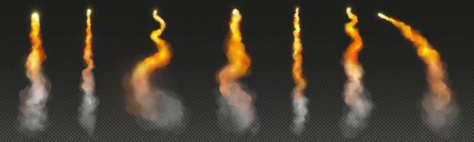 razzo fuoco Fumo sentiero, navicella spaziale avviare lanciare vettore
