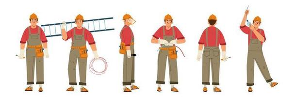 elettricista lavoratore, riparazione tecnico, ingegnere vettore