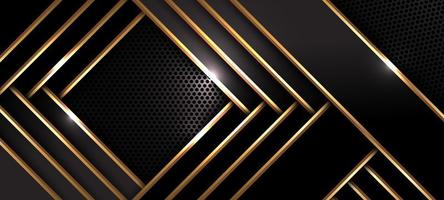 astratto nero oro geometrico sfondo vettore